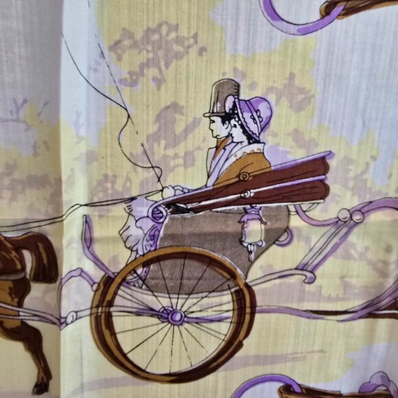 Vintage Silk Scarf with Equestrian Theme - Picture 4 of 8